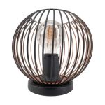 Eglo Tischlampe Almanzora Stahl Schwarz Bernstein | IP20 - Geeignet für 1x E27 