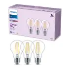 Mehrfachpackung 3x Philips Glühbirne LED E27 Birne Fadenlampe Klar 7W 850lm - 840 Kaltweiß